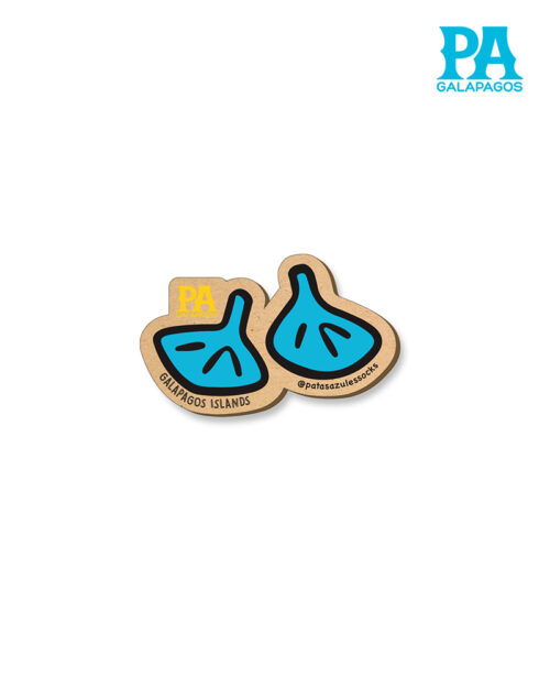 Imán De Patas Azules De Piquero Con Logo Amarillo