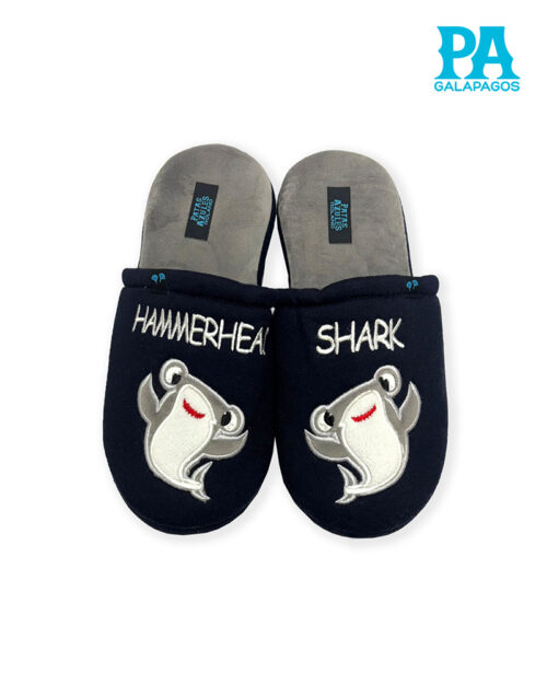 Pantuflas azules y grises hammerhead shark