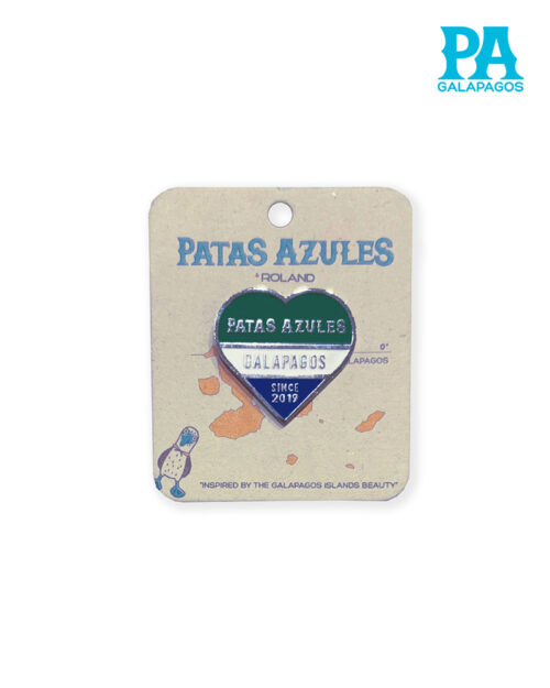Pin Metálico Plateado De Bandera De Galápagos En Forma De Corazón