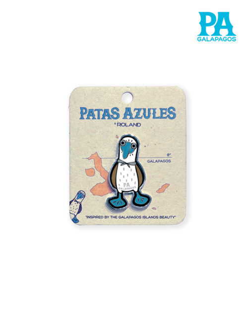 Pin Metálico Plateado De Piquero De Patas Azules