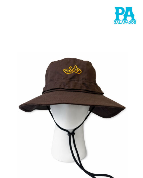 Sombrero Estilo Safari Explorador Café Con Patas De Piquero Bordadas Y Cordón Ajustable