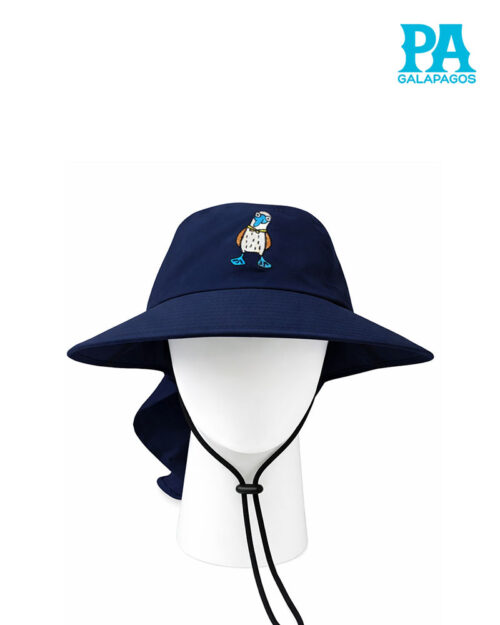 Sombrero De Explorador Estilo Safari Con Protección De Cuello Y Bordado Adelante Color Azul Marino