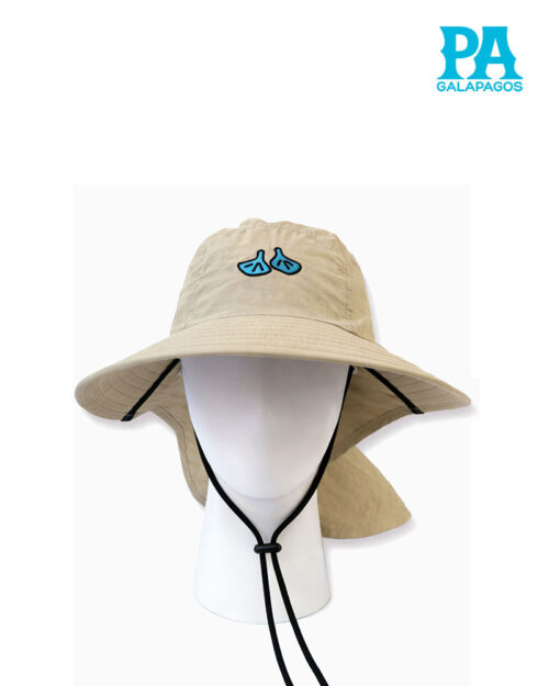 Sombrero De Explorador Estilo Safari Con Protección De Cuello Y Bordado Adelante Color Khaki