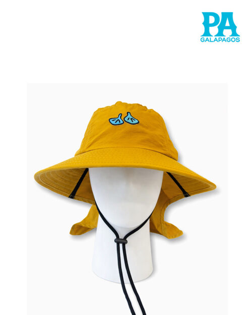 Sombrero De Explorador Estilo Safari Con Protección De Cuello Y Bordado Adelante Color Mostaza