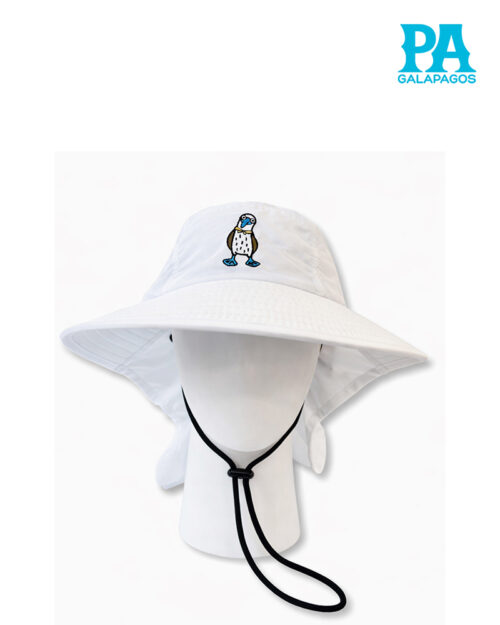 Sombrero De Explorador Estilo Safari Con Protección De Cuello Y Bordado Adelante Color Blanco