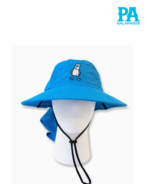 Sombrero De Explorador Estilo Safari Con Protección De Cuello Y Bordado Adelante Color Celeste