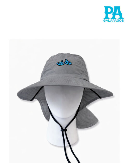 Sombrero De Explorador Estilo Safari Con Protección De Cuello Y Bordado Adelante Color Gris