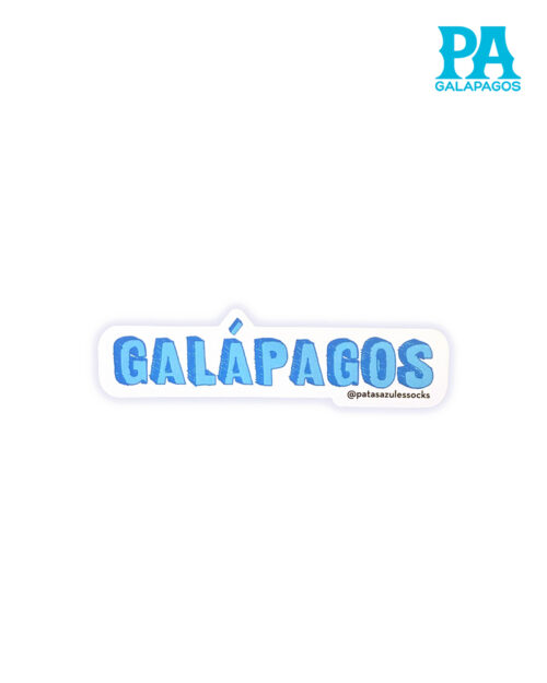 Sticker De Palabra Galápagos En Celeste Y Azul