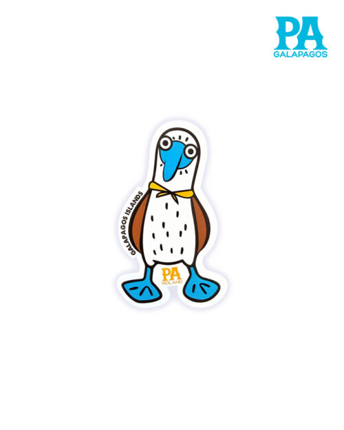 Sticker De Piquero Patas Azules Con Logo Amarillo