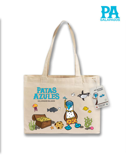 Tote Bag Horizontal Con Piquero Patas Azules En Aquario Bajo El Agua