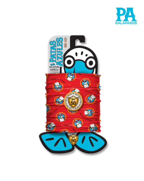 Buff De Piquero Patas Azules Con Gafas Fondo Rojo B111