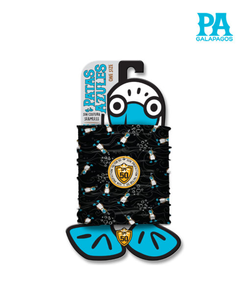 Buff De Piquero Patas Azules Con Snorkel Fondo Negro B101