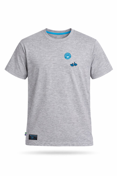 Camiseta Básica De Hombre Gris Jaspe Con Patas De Piquero Bordadas