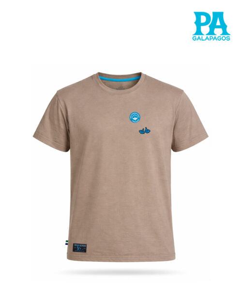 Camiseta Básica De Hombre Khaki Con Patas De Piquero Bordadas