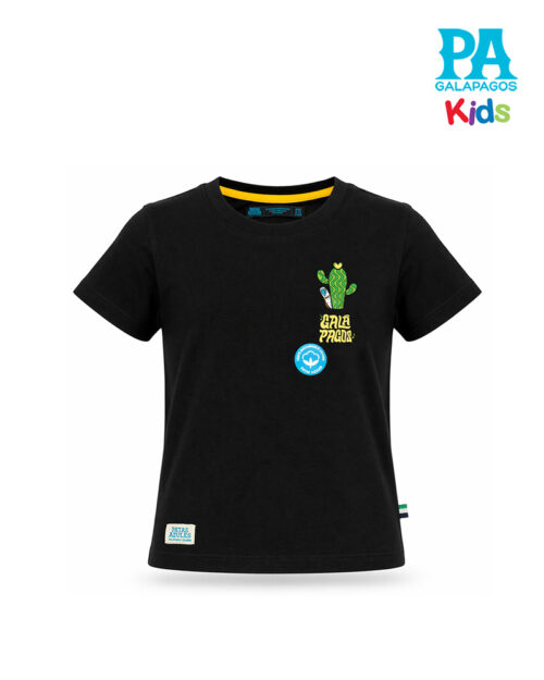 Camiseta Negra Con Piquero Patas Azules Y Opuntia