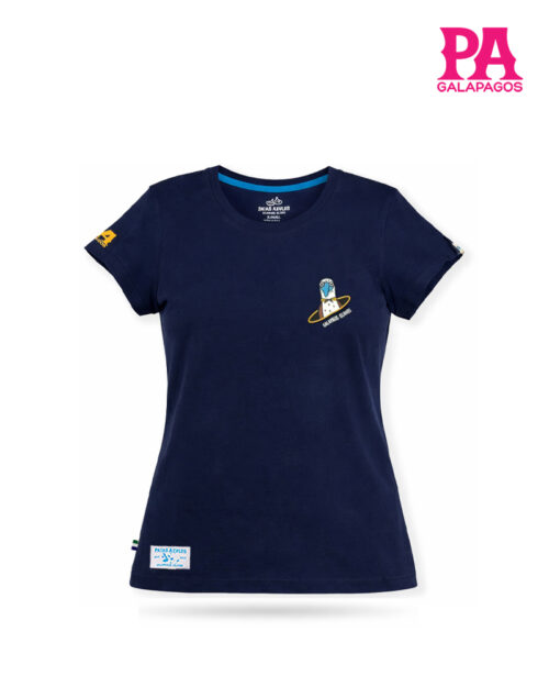 Camiseta Para Mujer Azul Con Piquero Patas Azules En Combi