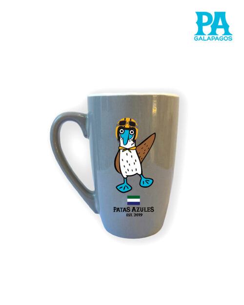 Taza Alta Gris Con Piquero Patas Azules Aviador