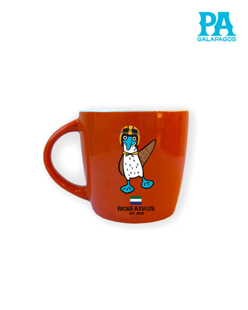 Taza Naranja Con Piquero Patas Azules Aviador