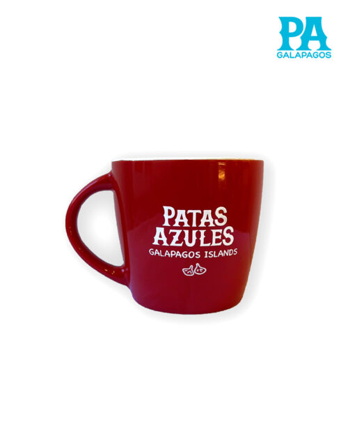 Taza Roja Con Logo Patas Azules Galapagos Islands