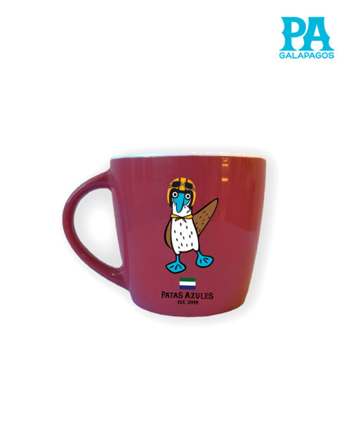 Taza Rosa Con Piquero Patas Azules Aviador