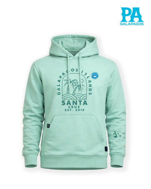 Hoodie Color Menta Con Letras Turquesas Santa Cruz
