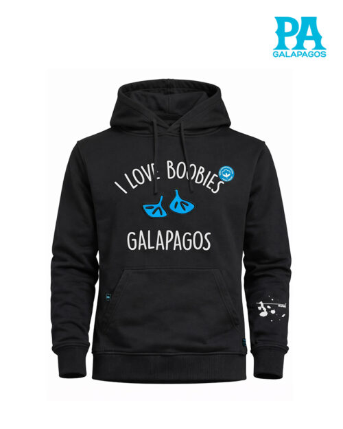 Hoodie Color Negro Con Frase I Love Boobies Galapagos