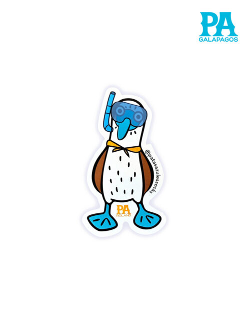 Sticker De Piquero De Patas Azules Con Máscara De Snorkel
