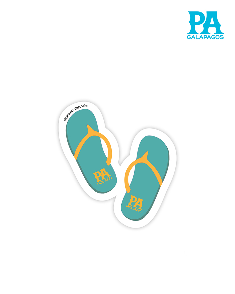 Sticker De Sandalias Turquesas Con Amarillo