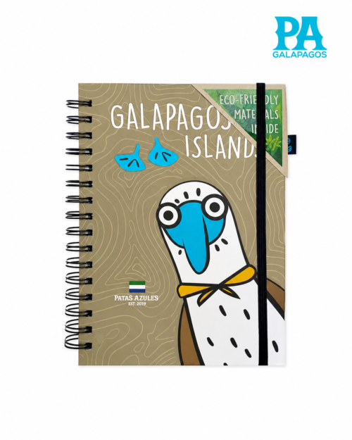 Agenda Khaki Con Piquero Patas Azules Saliendo De La Esquina