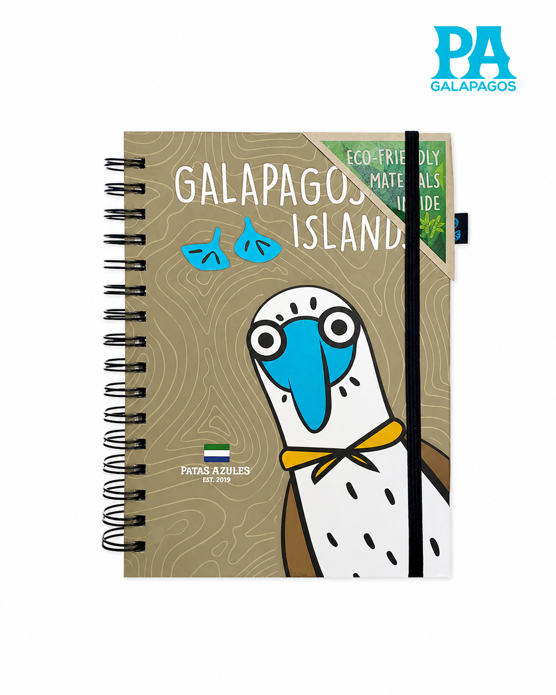 Agenda Khaki Con Piquero Patas Azules Saliendo De La Esquina
