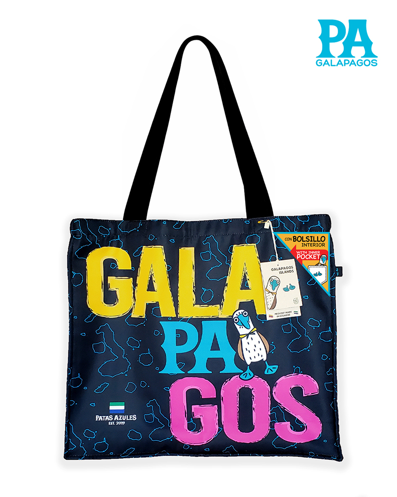 SHOPPING BAG PA LETRAS GALAPAGOS EN NEGRO