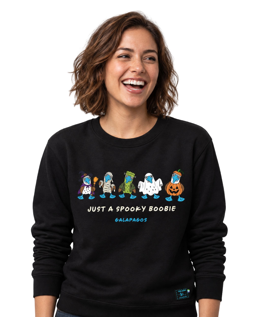 Sudadera Unisex Just A Spooky Boobie Halloween - Color Negro - Image 3
